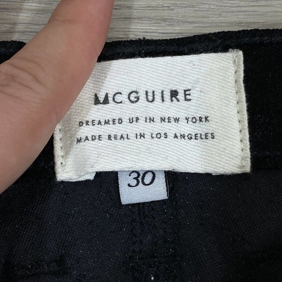 McGuire Denim Newton Mid Rise Skinny Pants in Black Velvet Women’s Sz 30 X 29 - Picture 5 of 8